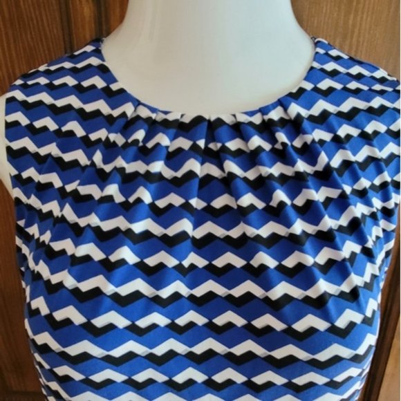 Calvin Klein Sleeveless Top Black Navy White Gray P2P 18 L 17 - Picture 2 of 6